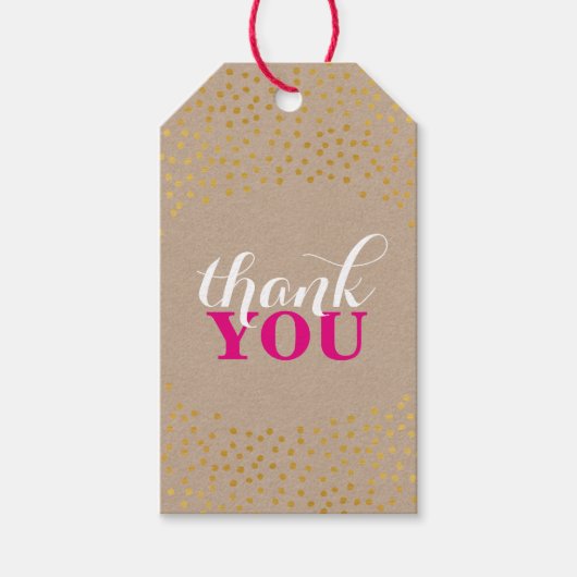 BUSINESS-VERPACKUNG Rustikales Gold-Konfetti-Spot- Geschenkanhänger (Vorderseite)