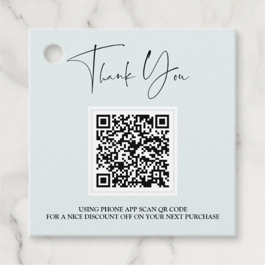 *~* Business Vielen Dank Barcode QR Mint Geschenk Geschenkanhänger (Vorderseite)