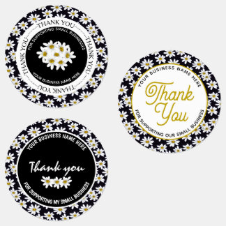 Business Vielen Dank Daisy Floral Etiketten