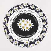 Business Vielen Dank Daisy Floral Etiketten (Design 1)