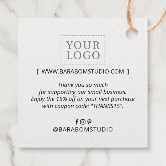 Business Vielen Dank, dass Sie Gold Foil Liebesmar Geschenkanhänger (Rückseite)