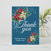 Business Vielen Dank, Floral Blue Dankeskarte (Stehend Vorderseite)