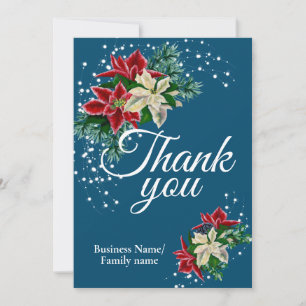 Business Vielen Dank, Floral Blue Dankeskarte