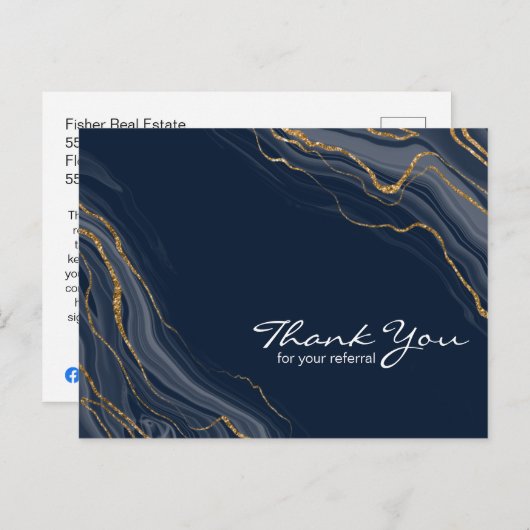 Business Vielen Dank für Ihr Referat echtes Anwese Postkarte (Vorne/Hinten)