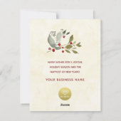 Business Vintag Greenery Wreath Happy Holidays Feiertagskarte (Rückseite)