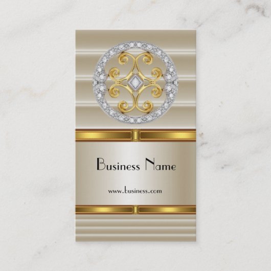 Business Visitenkarte Elegante Cream Gold Deko (Vorderseite)