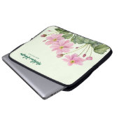 Business Watercolor Gentle Pink Japanischer Anemon Laptopschutzhülle (Vorne Knopf)