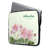 Business Watercolor Gentle Pink Japanischer Anemon Laptopschutzhülle (Vorderseite Links)