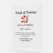 Business-Website "Juice & Shakes" Acrylschild (Winkel)