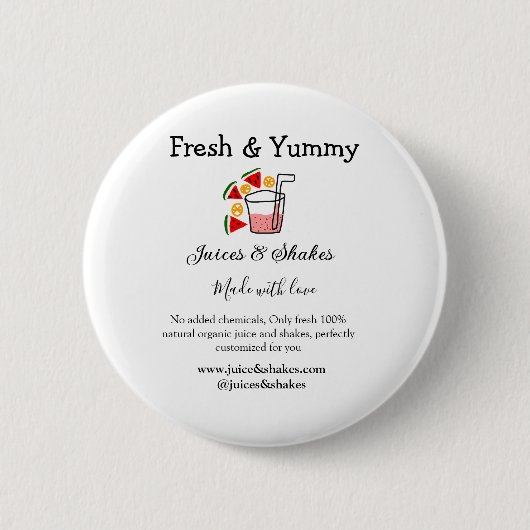 Business-Website "Juice & Shakes" Button (Vorderseite)