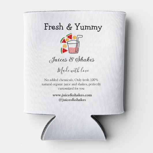 Business-Website "Juice & Shakes" Dosenkühler (Vorderseite)