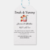 Business-Website "Juice & Shakes" Geschenkanhänger (Rückseite)