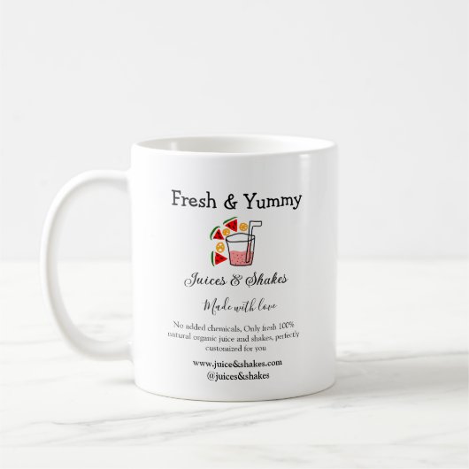 Business-Website "Juice & Shakes" Kaffeetasse (Links)