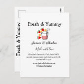 Business-Website "Juice & Shakes" Postkarte (Vorne/Hinten)