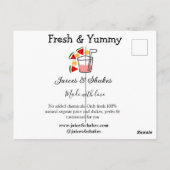 Business-Website "Juice & Shakes" Postkarte (Rückseite)
