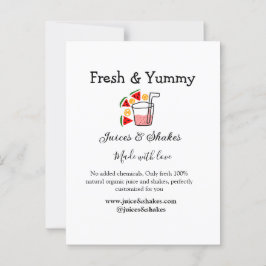 Business-Website "Juice & Shakes" Postkarte