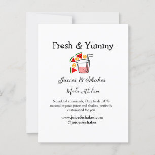 Business-Website "Juice & Shakes" Postkarte