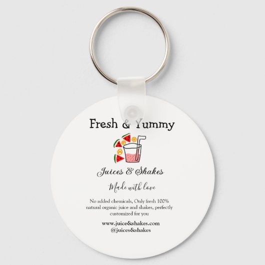 Business-Website "Juice & Shakes" Schlüsselanhänger (Vorderseite)