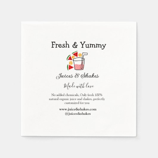 Business-Website "Juice & Shakes" Serviette (Vorderseite)