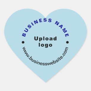 Business-Website: Light Blue Heart Shape Sticker