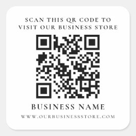 Business Website Qr Code Einfach Schwarz Minimal C Quadratischer Aufkleber