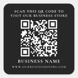 Business Website Qr Code Einfach Schwarz Minimal C Quadratischer Aufkleber