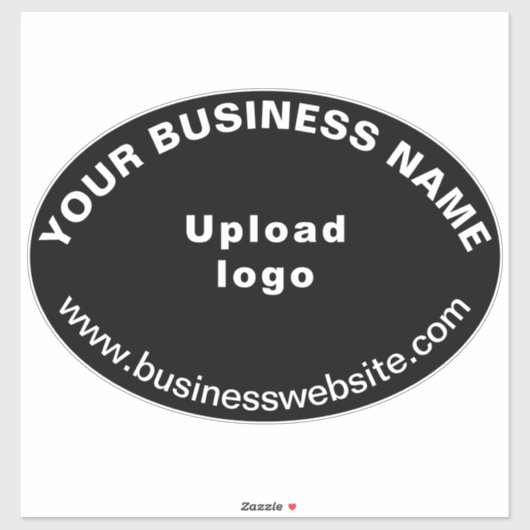 Business-Website zu Black Large Oval Form Vinyl Aufkleber (Blatt)