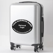 Business-Website zu Black Large Oval Form Vinyl Aufkleber (Koffer)