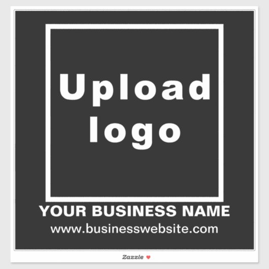 Business-Website zu Black Large Square Vinyl Aufkleber (Blatt)