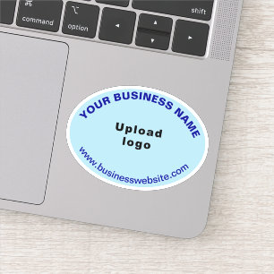 Business-Website zu Light Blue Oval Shape Vinyl Aufkleber