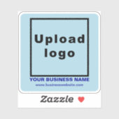 Business-Website zu Light Blue Square Vinyl Aufkleber (Blatt)
