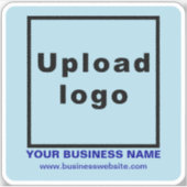 Business-Website zu Light Blue Square Vinyl Aufkleber (Vorderseite)