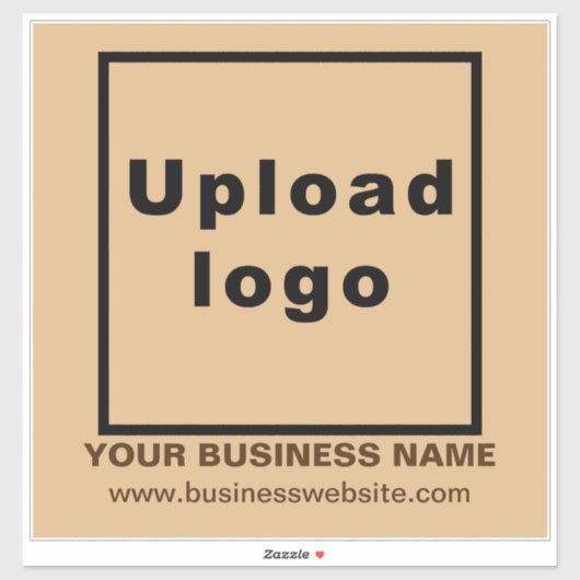 Business-Website zu Light Brown Large Square Vinyl Aufkleber (Blatt)