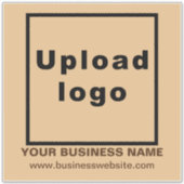 Business-Website zu Light Brown Large Square Vinyl Aufkleber (Vorderseite)