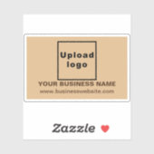 Business-Website zu Light Brown Rectangle Vinyl Aufkleber (Blatt)