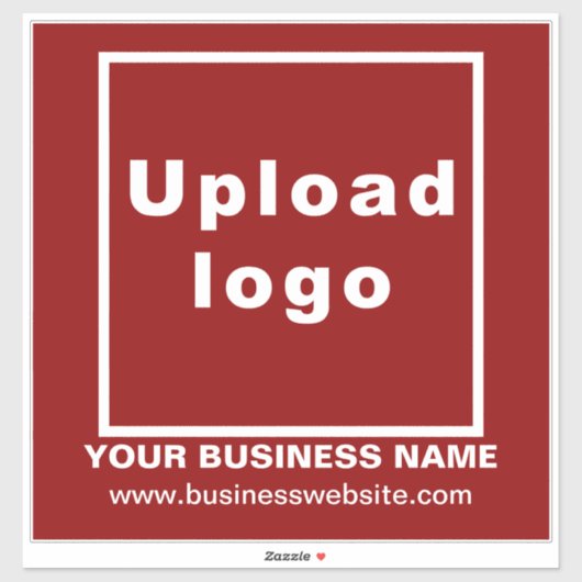 Business-Website zu Red Large Square Vinyl Aufkleber (Blatt)