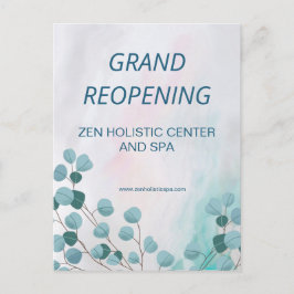 Business Wellness-Center Salon Eröffnung Aquamarin Postkarte