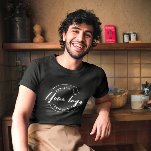 Business-White-Logo mit Social Handle Mitarbeiter T-Shirt