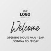 Business Window Clubing mit Begrüßungs- und Öffnun Fensteraufkleber (Blatt)