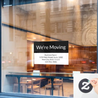 Business Wir bewegen Ankündigung Schwarz & Weiß Fensteraufkleber