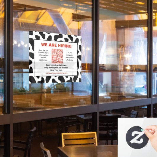 Business Wir stellen QR-Code persönlich ein Fensteraufkleber (Restaurantfenster)