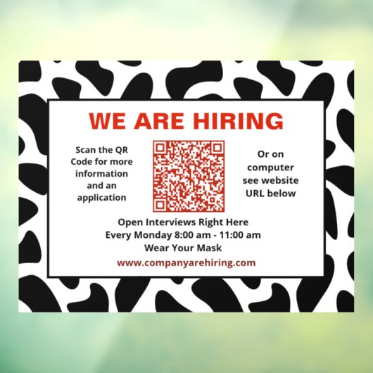 Business Wir stellen QR-Code persönlich ein Fensteraufkleber (Blatt 3)