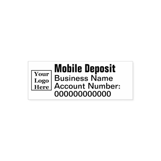 Business Your Logo Here Mobile Deposit Permastempel (Design)
