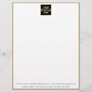 Business Your Logo Here Simple Modern Russe Kraft Briefbogen
