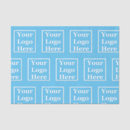 Business Your Logo Hier Muster auf Sky Blue Seidenpapier