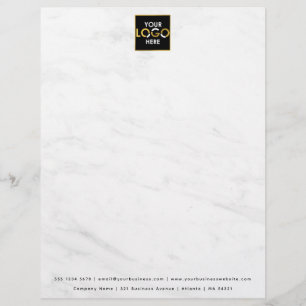 Business your logo hier Simple Modern Marble Briefbogen