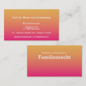 Businesscards blassrot visitenkarte (Vorne/Hinten)