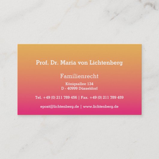 Businesscards blassrot visitenkarte (Vorderseite)