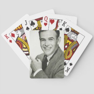 Businessman Pointing Spielkarten