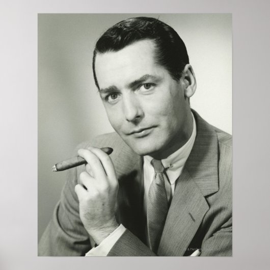 Businessman Smoking Cigar Poster (Vorne)
